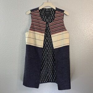 Sanctuary Blue and Cream Patterned Vest
